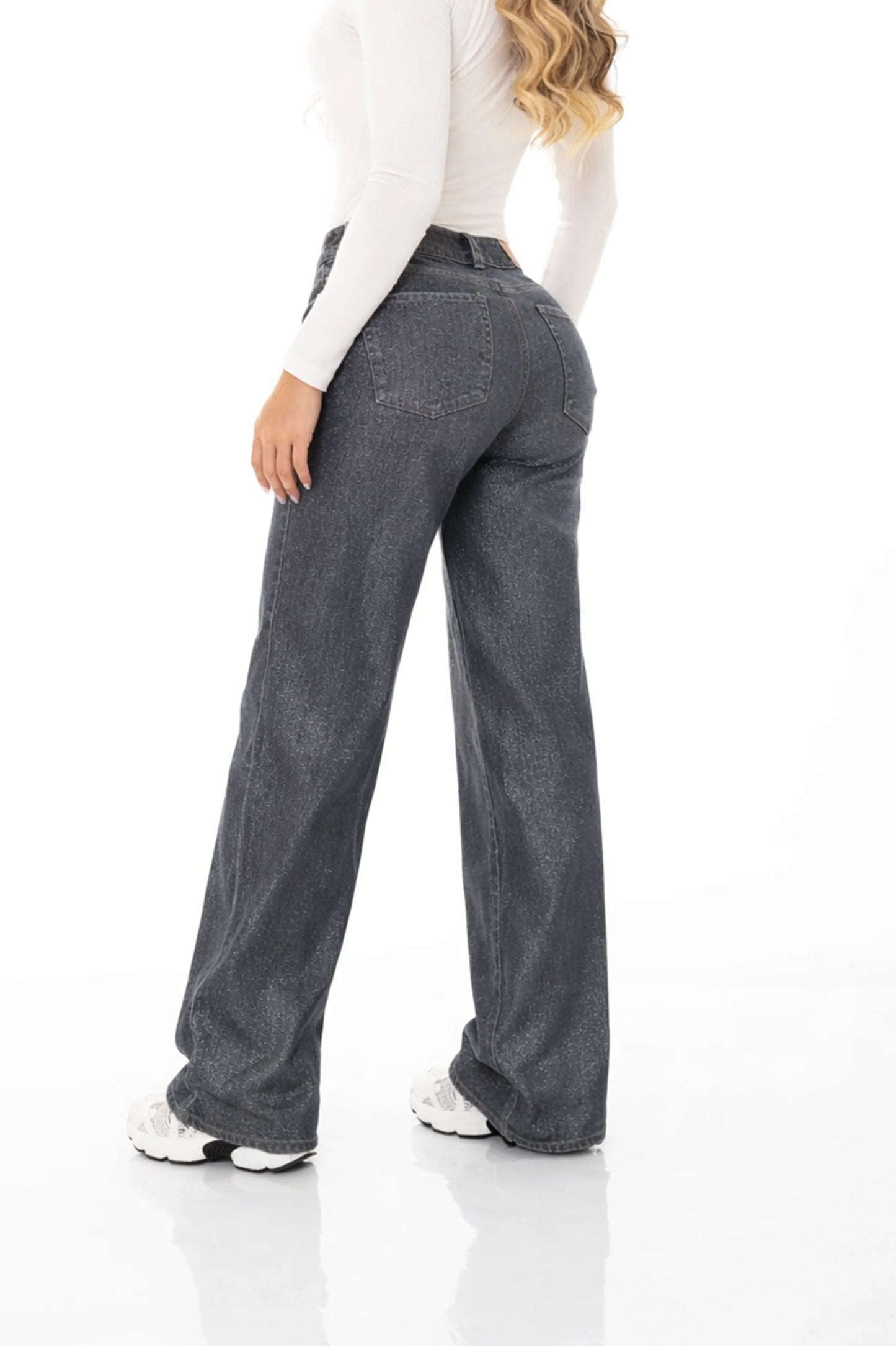 Jean Wide Leg Lurex Rigido