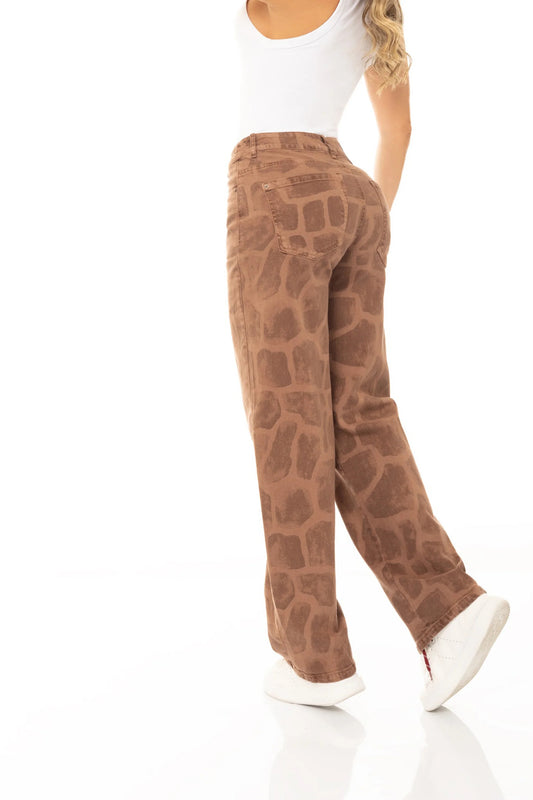 Jean Wide Leg Stretch Café