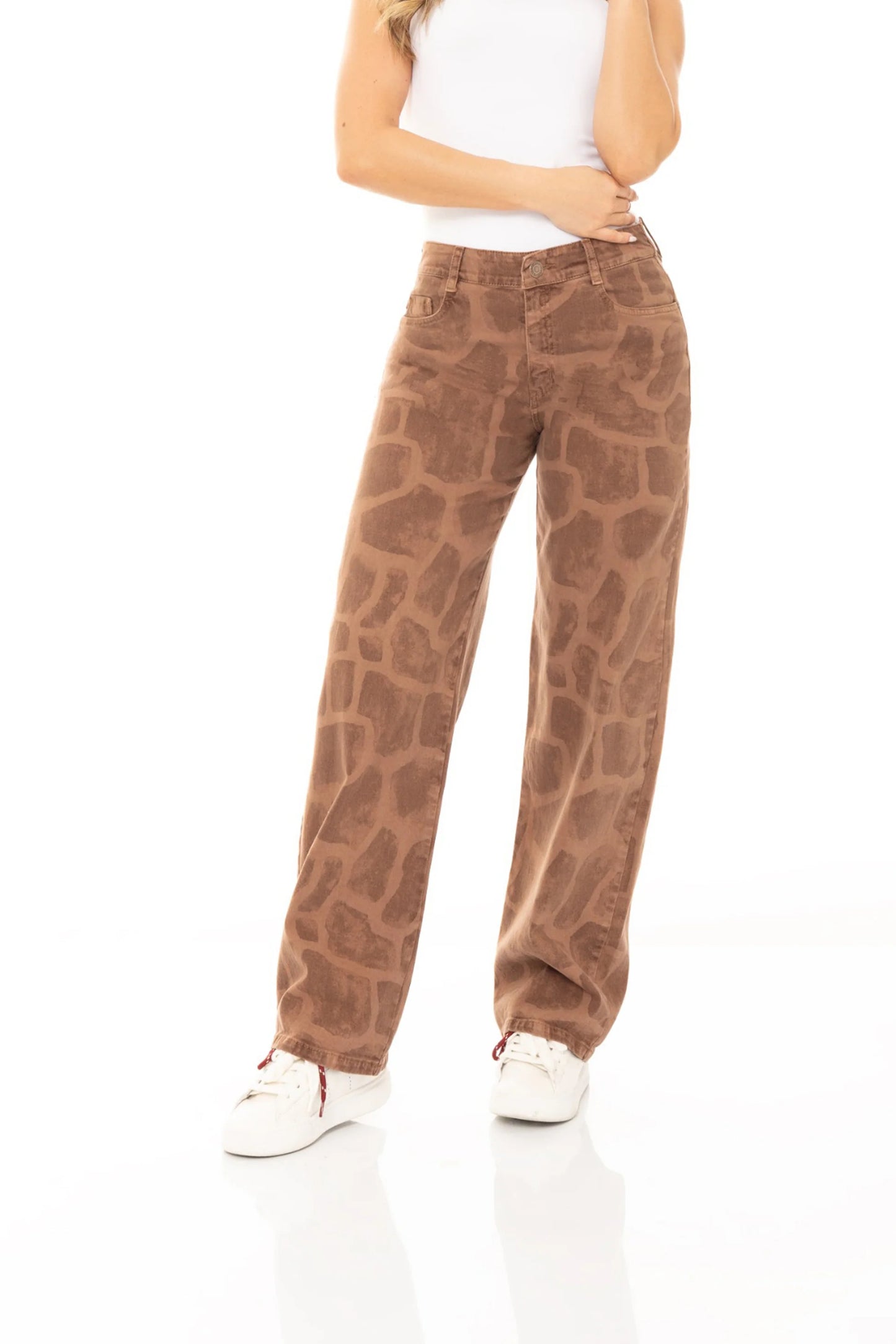 Jean Wide Leg Stretch Café